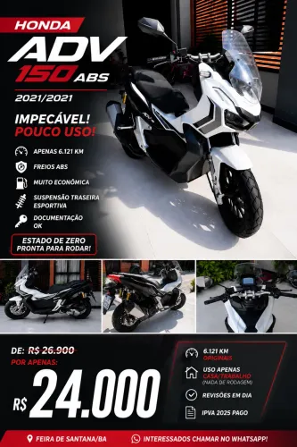 Honda ADV 150 ABS 2021 - Apenas 6.121 km - Estado de Zero