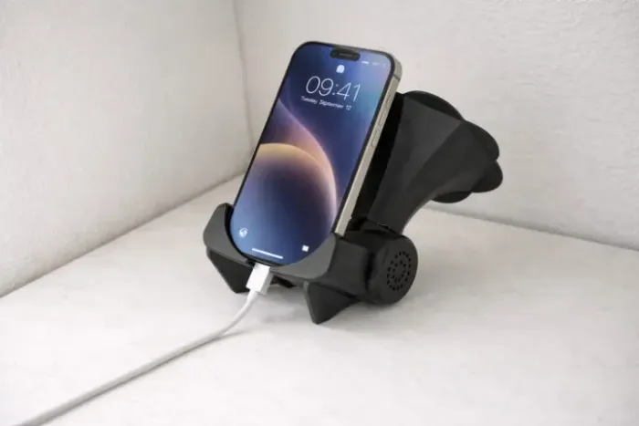 Suporte de Parede para Celular com Amplificador de Som Integrado Com Saída Para Carregador