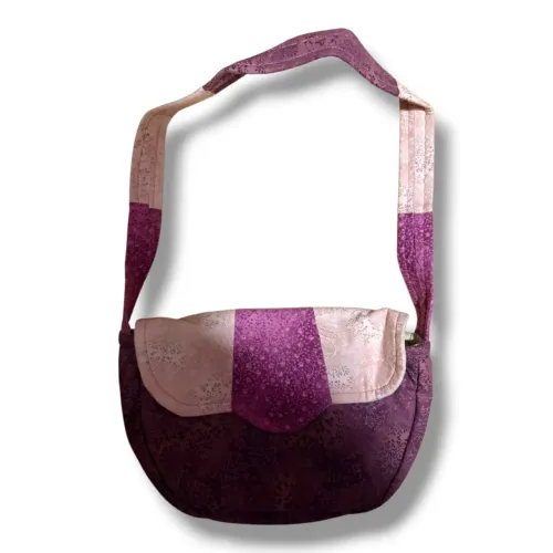 Bolsa Feminina Patchwork Rosa/Roxo Artesanal
