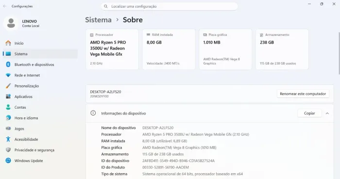 Notebook AMD Ryse 5 pro
