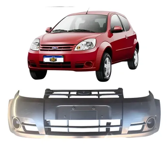Parachoque Dianteiro Ford Ka 2008 A 2012 Sem Furo Milha Preto Liso