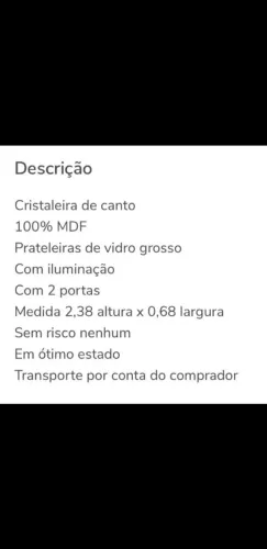 Cristaleira de canto