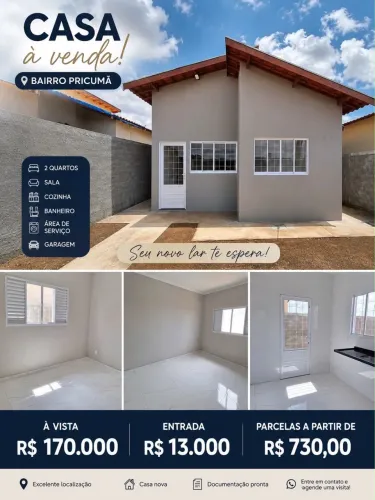 VENDE-SE CASA NO BAIRRO PRICUMÃ