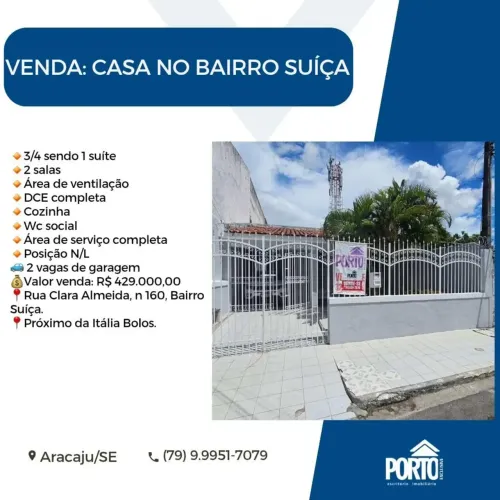 Casa para venda tem 196 metros quadrados com 3 quartos em Suíssa - Aracaju - SE