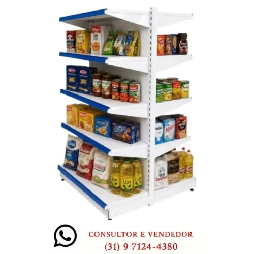 Gôndola de Centro Branca 5 Bandejas 30 x 40 Polar