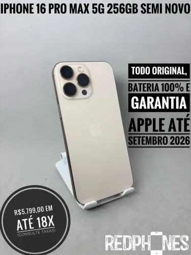 Loja física. Aceitamos trocas em iPhone's ou Android. iPhone 16 Pro Max 256GB