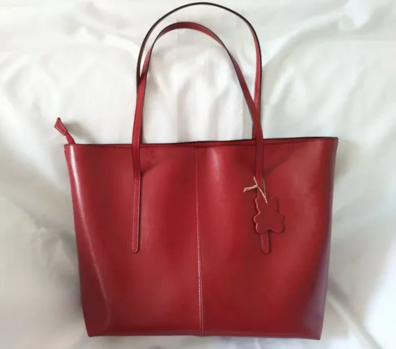 Bolsa Vermelha de Couro