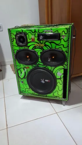Caixa de Som Bob Residencial Completa - Subwoofer + 6x9 + Tweeter + Módulo Taramps + Fonte