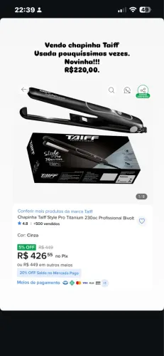 CHAPINHA NOVA A VENDA