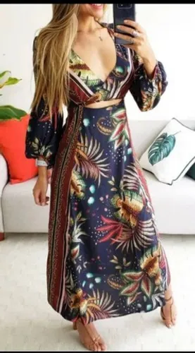 Vestido longo Farm