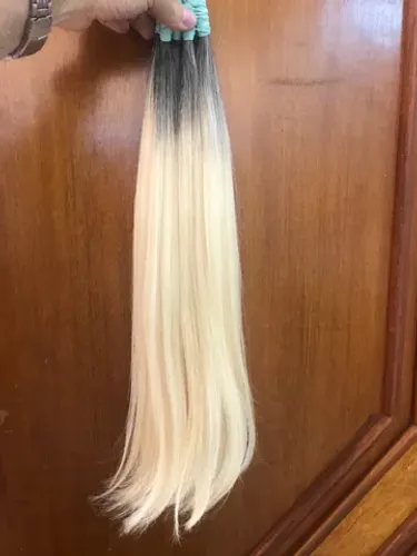 Cabelos Loiros Humanos Brasileiros de 55 cm 