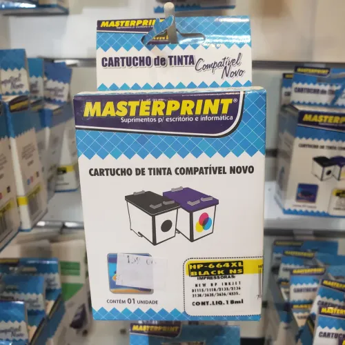 Cartucho HP-664XL preto compativel - Novo 18ml