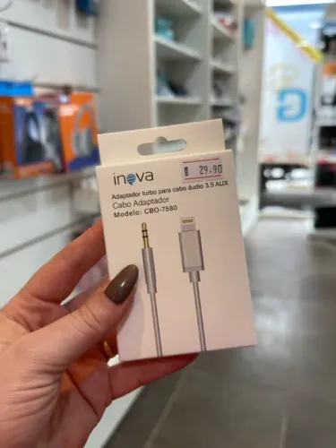 Adaptador Turbo para Cabo Áudio 3.5 AUX Iphone - Inova