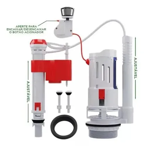 Kit mecanismo para vaso caixa acoplada completo