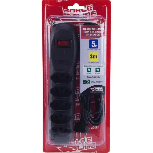 Filtro De Linha 5 Tomadas Inc Slin Viv Pt 3m 0060500024