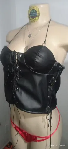 Top de Courino com ajuste frontal ,laterais,costas Tam( M )N*38 loja Darkness Accessories