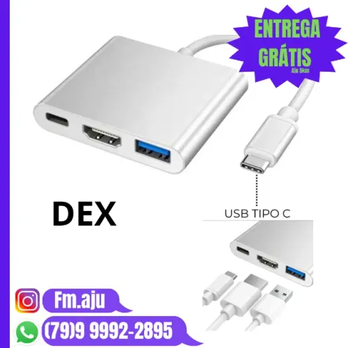 DEX tIpo C para HDMI, Samsung linha S - Novo / Entrega Grátis 8km/ Garantia