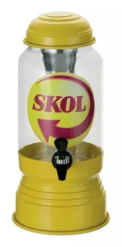 Cervejeira chopeira de vidro c/base e aluminio skol 2,6l