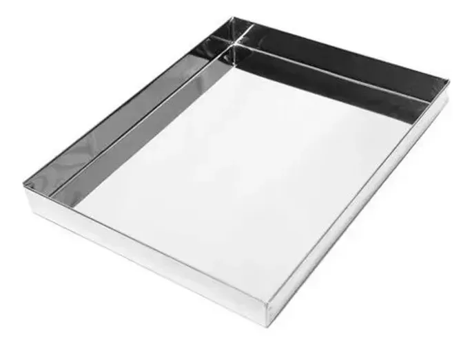 Bandeja Lisa Em Inox 30x20x2 Cm - Para Estufa De Salgados
