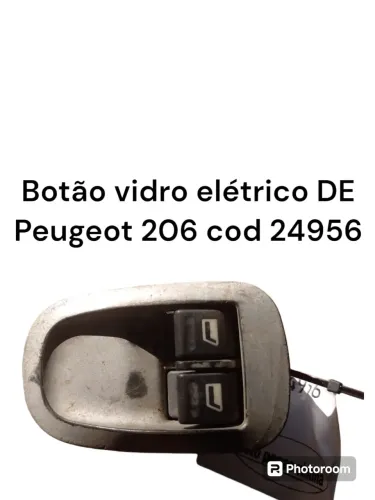 Botão Do Vidro Elétrico Dianteiro Esquerdo Peugeot 206 24956