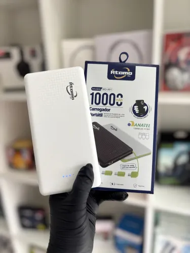 CARREGADOR PORTÁTIL 10000mah POWER BANK ÁTOMO 