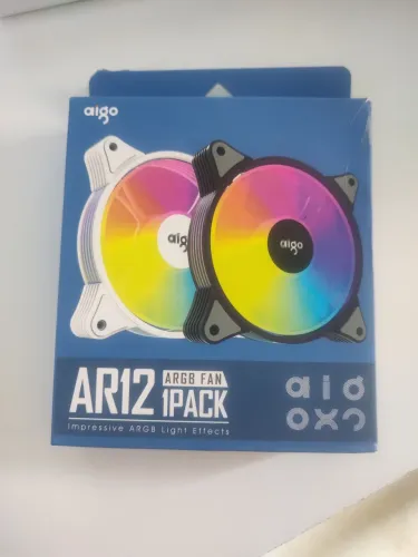 Kit 5 Ventoinhas Aigo brancas AR12 ARGB 120mm
