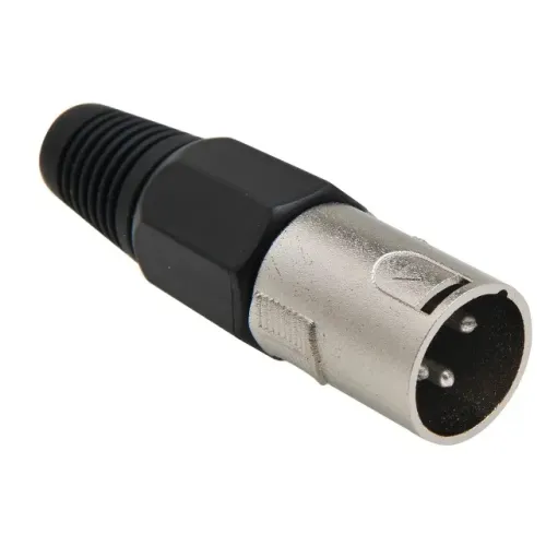 Noobi Informática | Conector Cannon XLR Macho Preto