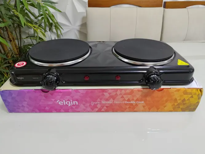 Fogão de Mesa Elétrico Duplo Elgin - Novo