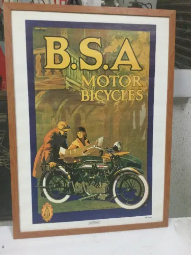 poster antigo moto B.S.A