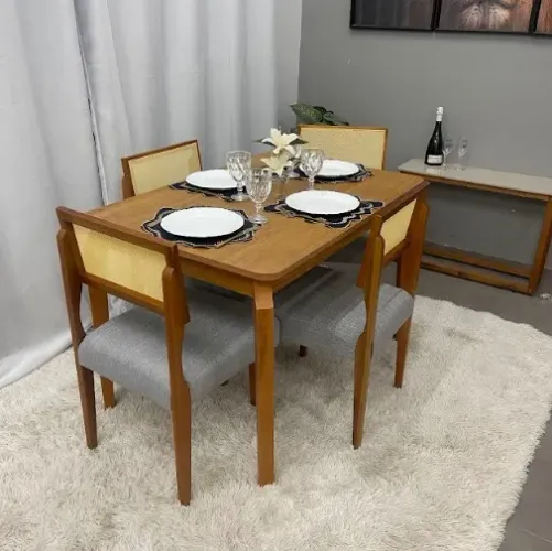 Mesa Alegra 120×80 SEM Vidro Com Cadeiras Grecia- Entrega Rápida