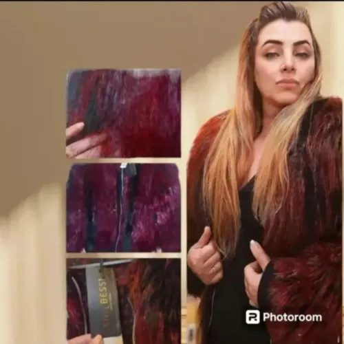 Vendo Casaco jaqueta de pele vermelho e preto