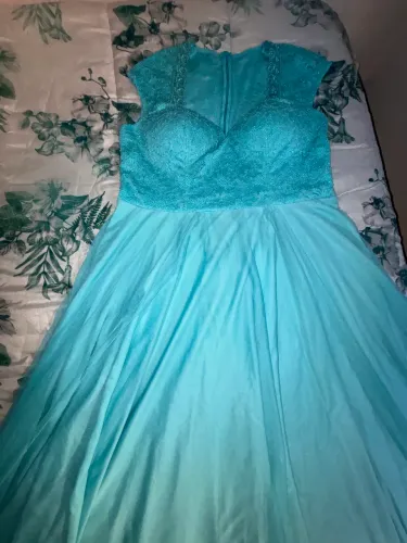 Vestido de Festa Azul Tiffany