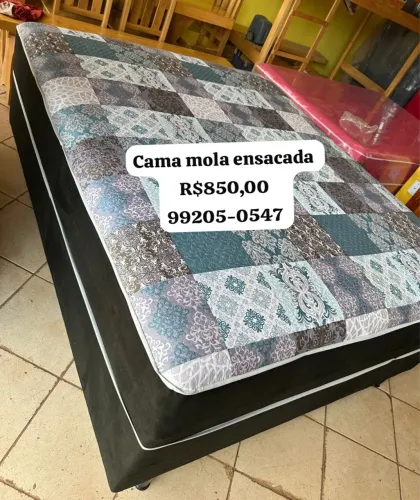 Cama Queen mola ensacada nova
