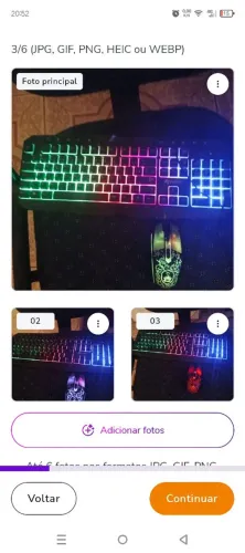 Teclado e mouse com RGB gamer