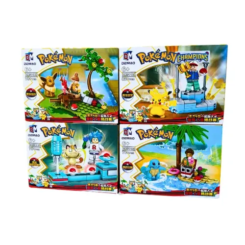 Kit 4 Blocos De Montar Pokémon Champions Collection Brinquedo