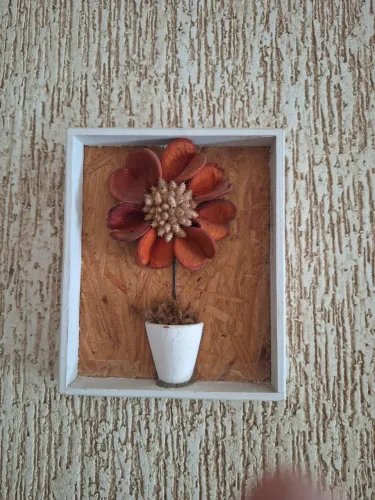 Quadro Decorativo Flor Seca em Relevo
