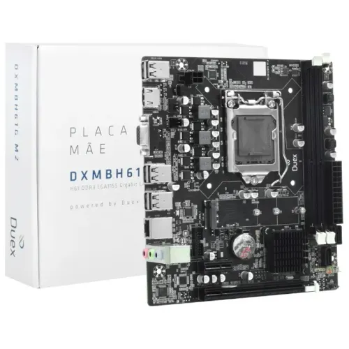 Placa Mãe LGA 1155 DUEX DXMBH61G Ddr3 Nvme,Vga,Hdmi, Gigalan-Novo c/ garantia - Nexo Store