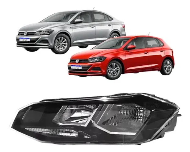 Farol Vw Polo Virtus 2018 2019 2020 2021 2022 Friso Preto Le
