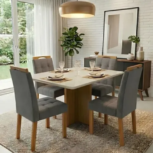 Mesa de Jantar Salinas 1,20m com 4 Cad - Produto Novo! Pronta Entrega!