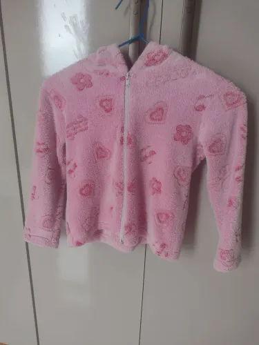 Casaco de Pelúcia Rosa para Menina