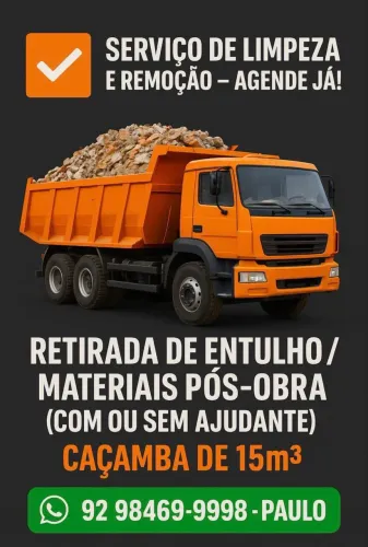 Fazemos retirada de entulho 