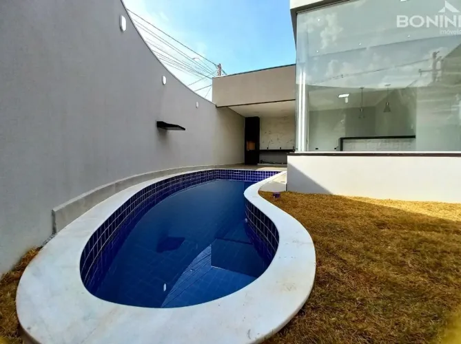 Casa nova com piscina para venda, 210,00 área total, 160,00 área construída, Jardim Terram