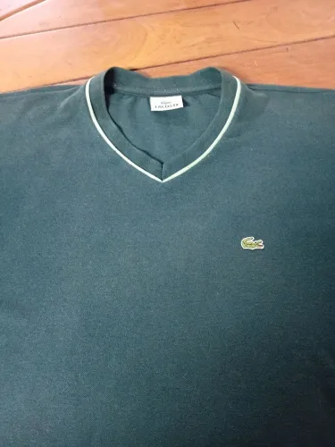 Camiseta Lacoste V-neck Verde Escuro