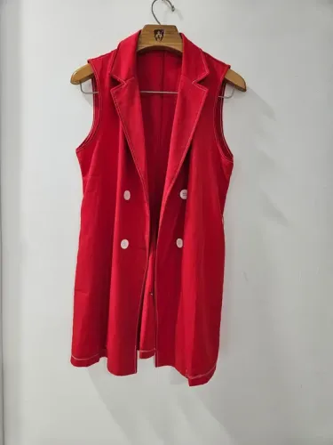Colete alongado feminino vermelho tam m novo