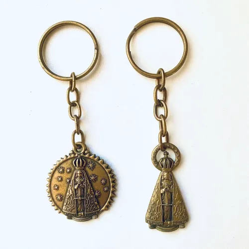 2 chaveiros novos nossa senhora aparecida dourado original 