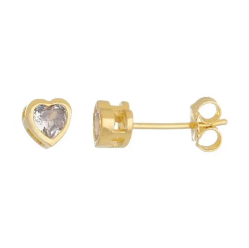 BRINCO PEDRA 5X5MM CORAÇÃO ZIRCÔNIA - 0523417