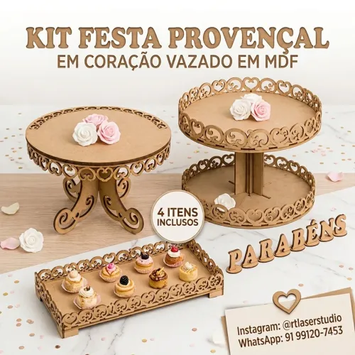 Kit para decoração de festa 4 peças