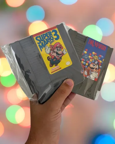 Jogos Originais NES - Super Mario Bros 3 + Dr Mario - Nintendinho