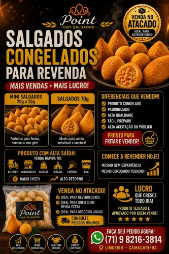 Salgados congelados para revenda