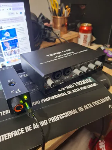 Vendo interface de audio Teyun Q-24 nova + amplificar de fone de ouvido